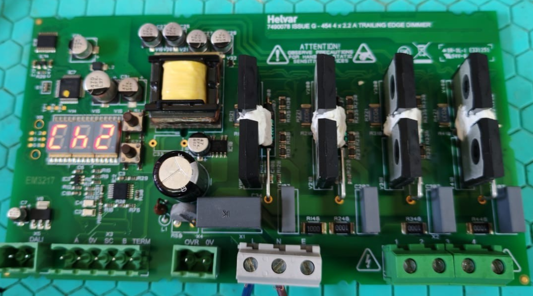 Helvar 7490078 HELVAR 7490078 ISSUE G-454 4x2.2A TRAILING EDGE DIMMER BOARD FOR HELVAR 454 4