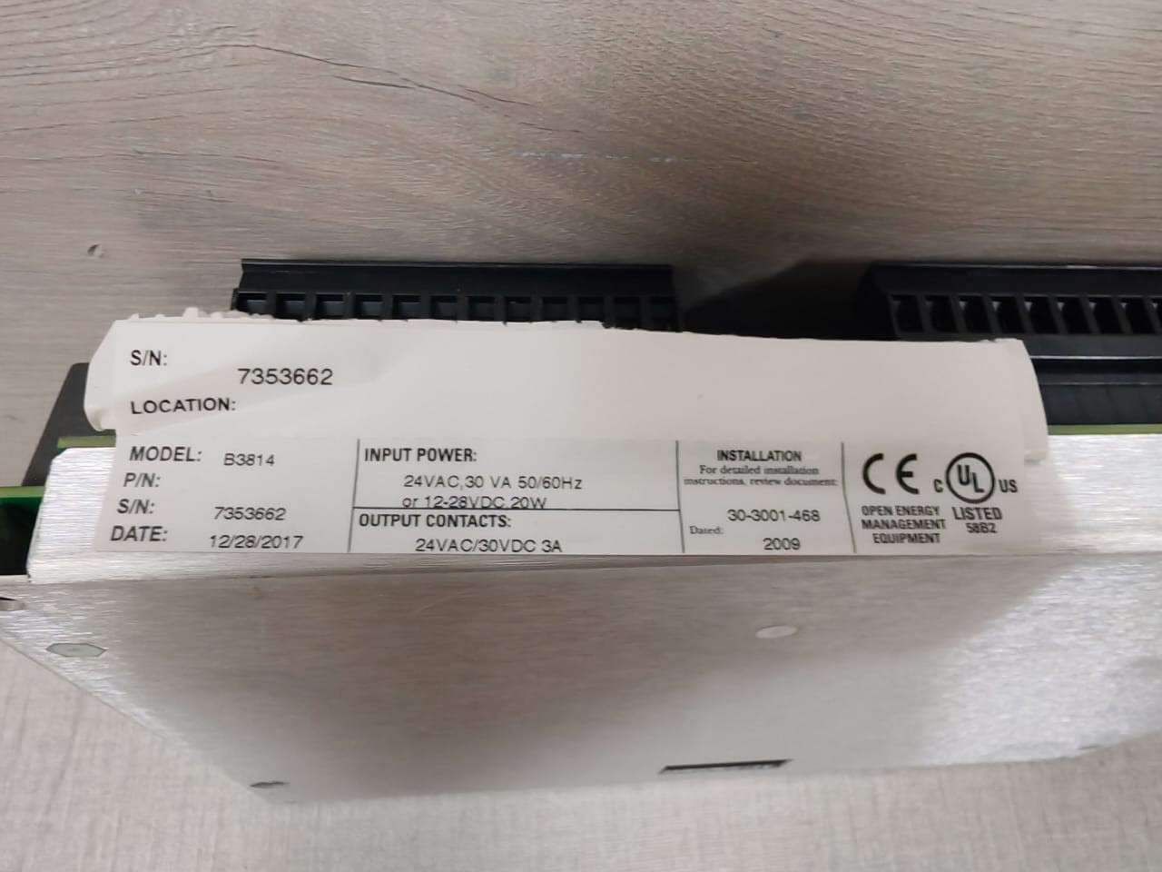 Schneider Electric B3814 SCHNEIDER ELECTRIC B3814 ANDOVER CONTINUUM B3810 SERIES 4