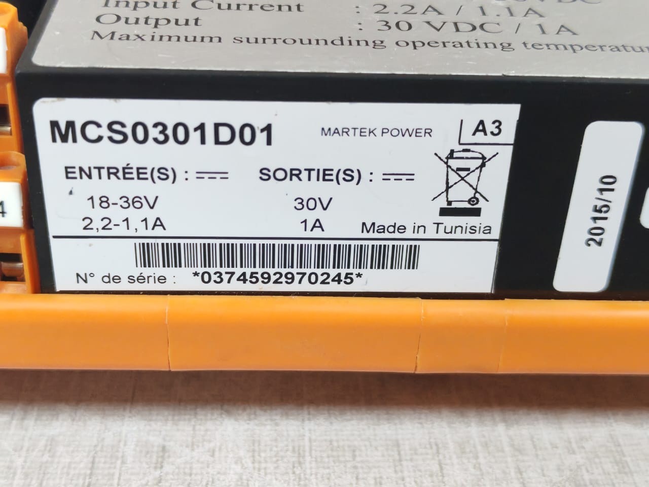 Honeywell TPSU-2430 HONEYWELL FC-TPSU-2430 CC V1.1 / MCS0301D01 POWER SUPPLY CONVERTER 6