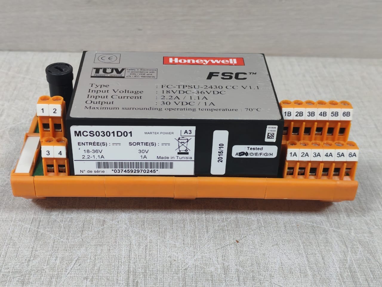 Honeywell TPSU-2430 HONEYWELL FC-TPSU-2430 CC V1.1 / MCS0301D01 POWER SUPPLY CONVERTER 10