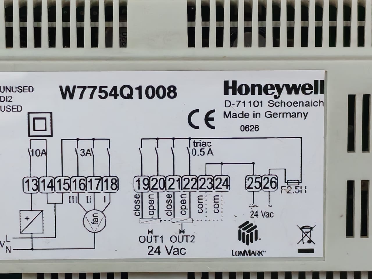 Honeywell W7754Q1008 Honeywell W7754Q1008 Fan Coil Controller 2