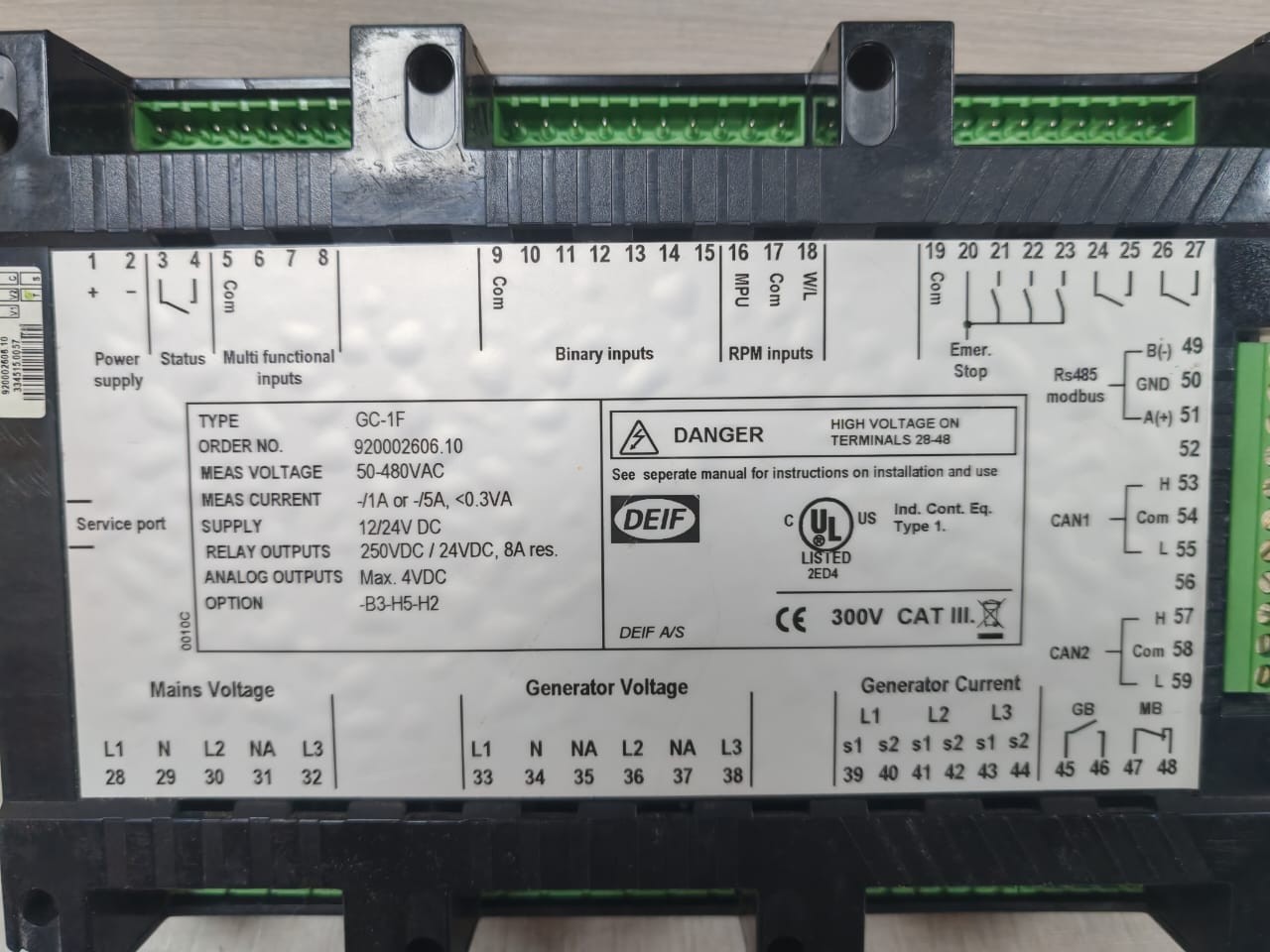 DEIF SG-C2 DEIF STERLING GC-1F RELIABLE SG-C2 CONTROLLER 12/24VDC - MUST SCREEN 7