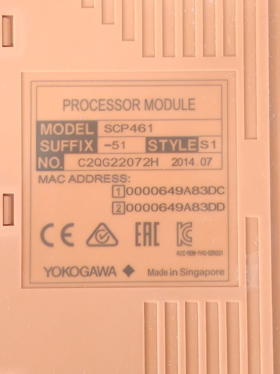 Yokogawa SCP461-51 SCP461 YOKOGAWA SCP461-51 STYLE S1 PROCESSOR MODULE 3