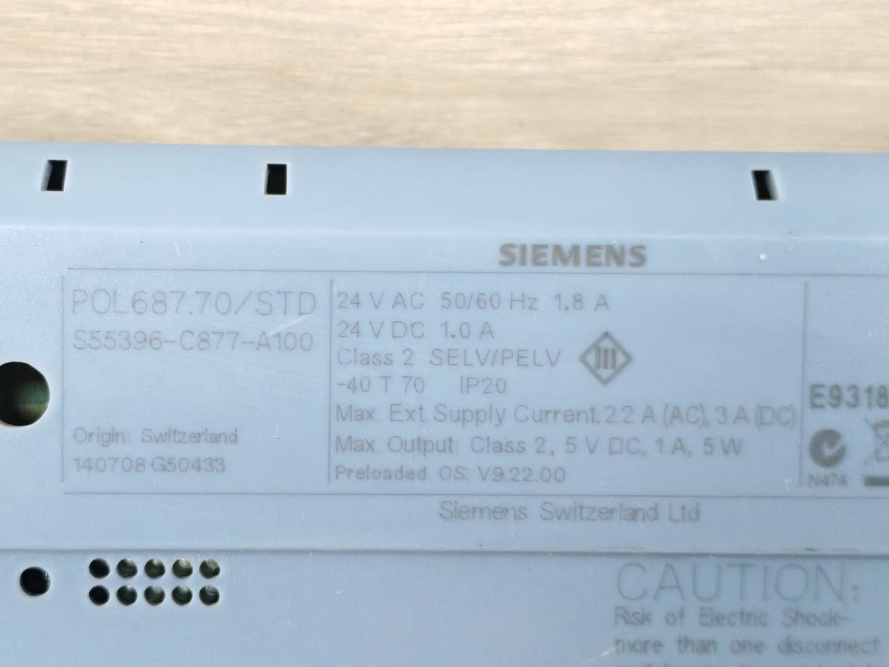 Siemens POL687.70/STD SIEMENS POL687.70/STD OS V9.22.00 Programmable Controller 24VAC 10