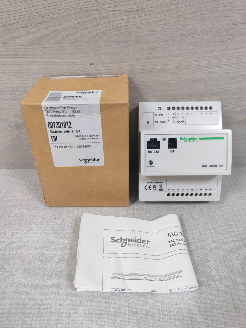 Schneider Electric Tac Xenta 401 Programmable Controller 007301012