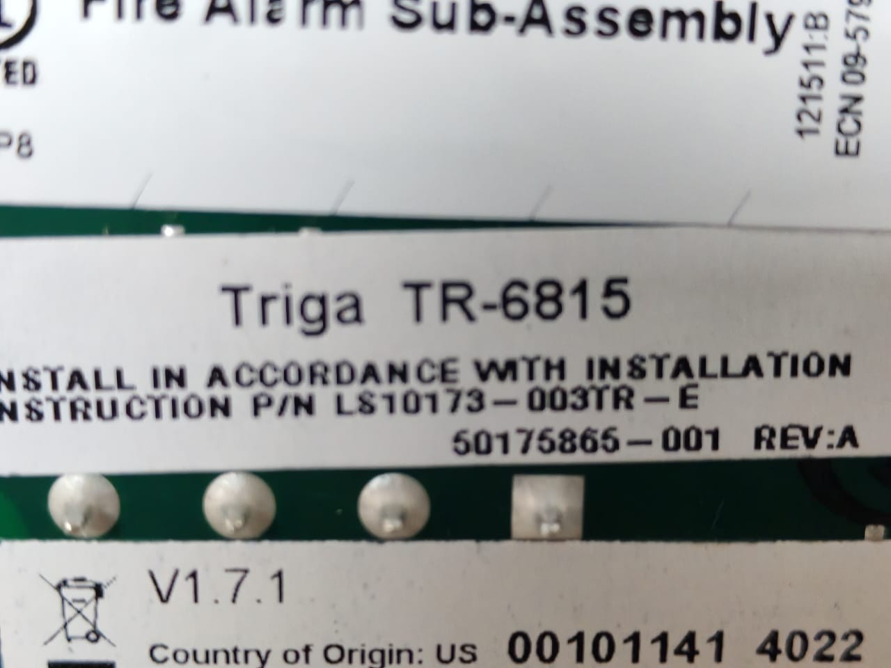 TRIGA TR-6815 TRIGA TR-6815/06815-PCA REV.D SIGNAL LINE CIRCUIT - WITH DIRTY BOX 6
