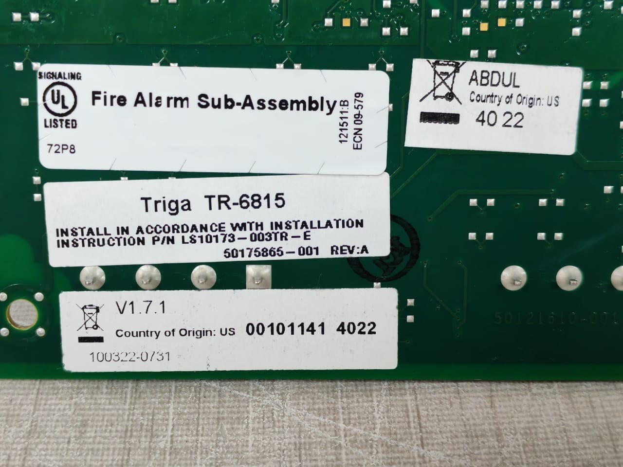 TRIGA TR-6815 TRIGA TR-6815/06815-PCA REV.D SIGNAL LINE CIRCUIT - WITH DIRTY BOX 7