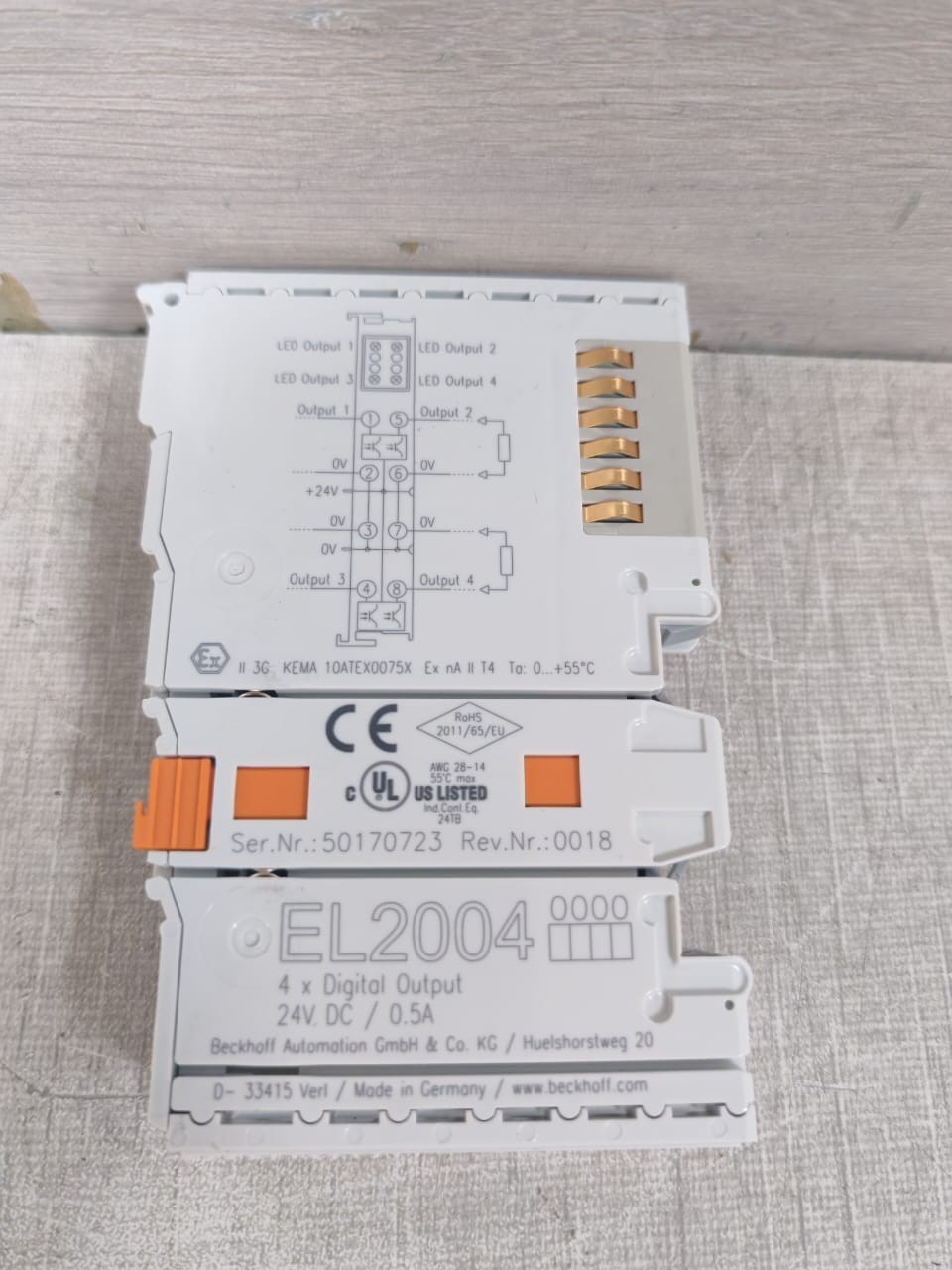 Beckhoff EL2004 BECKHOFF EL2004 DIGITAL OUTPUT MODULE 4