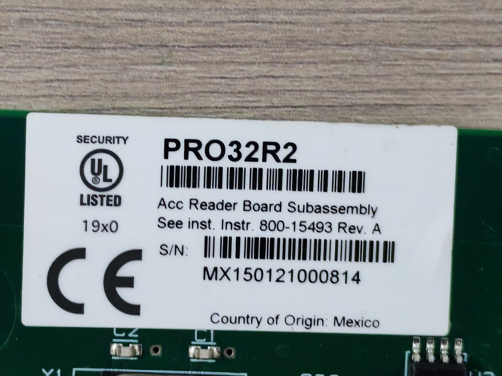 Honeywell BOARD-10291 HONEYWELL PRO32R2 2 READ BOARD 10291-0000-F REV. C 2