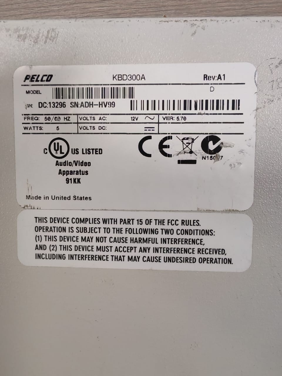 Pelco KBD300A PELCO KBD300A KEYBOARD CONTROLLER 3