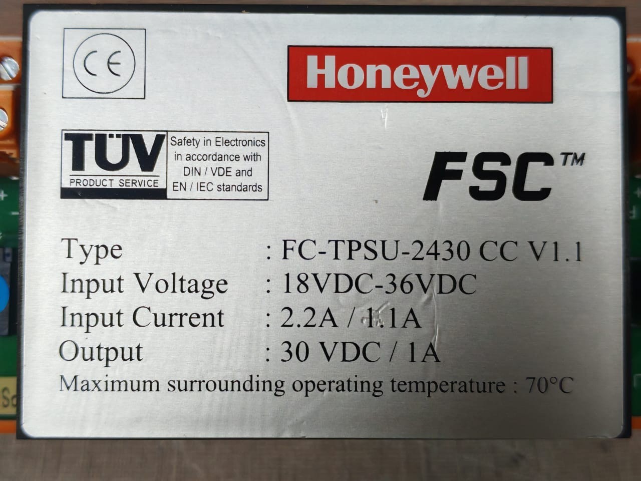Honeywell TPSU-2430 HONEYWELL FC-TPSU-2430 CC V1.1 / MCS0301D01 POWER SUPPLY CONVERTER 3
