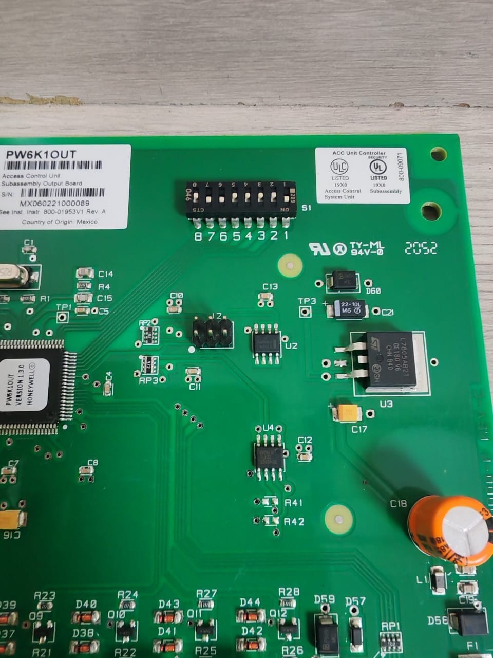 Honeywell PW6K1OUT HONEYWELL PW6K1OUT ACCESS CONTROL UNIT SUBASSEMBLY OUTPUT BOARD 8