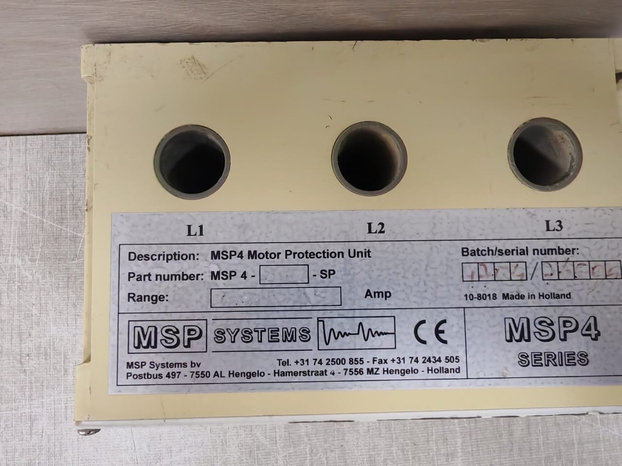 MSP SYSTEMS MSP4 MSP SYSTEMS MSP4 Motor Protection Unit 4