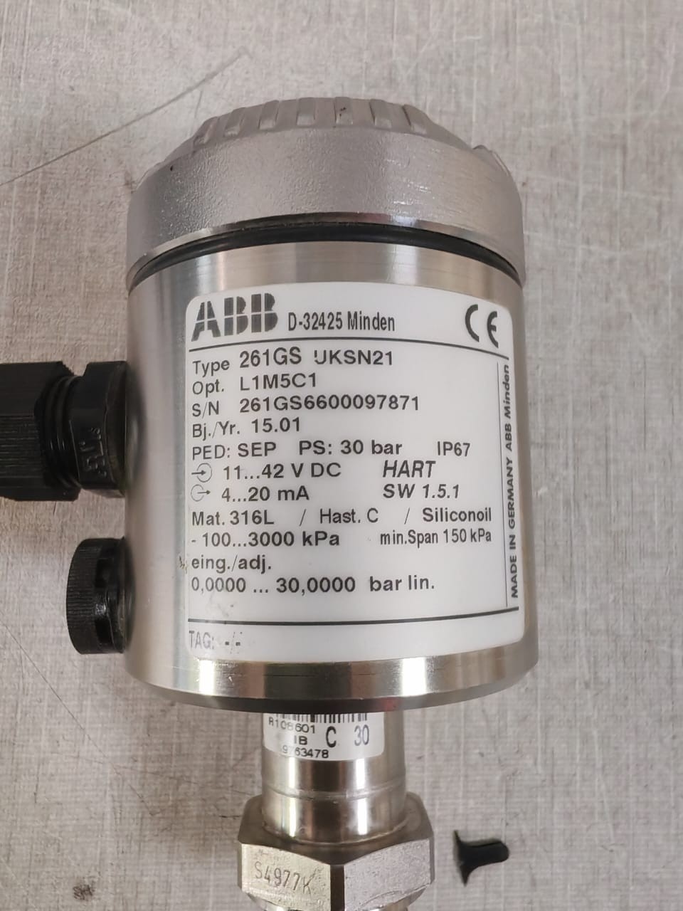 ABB UKSN21 ABB 261GS UKSN21 PRESSURE GAUGE PRESSURE TRANSMITTER 2