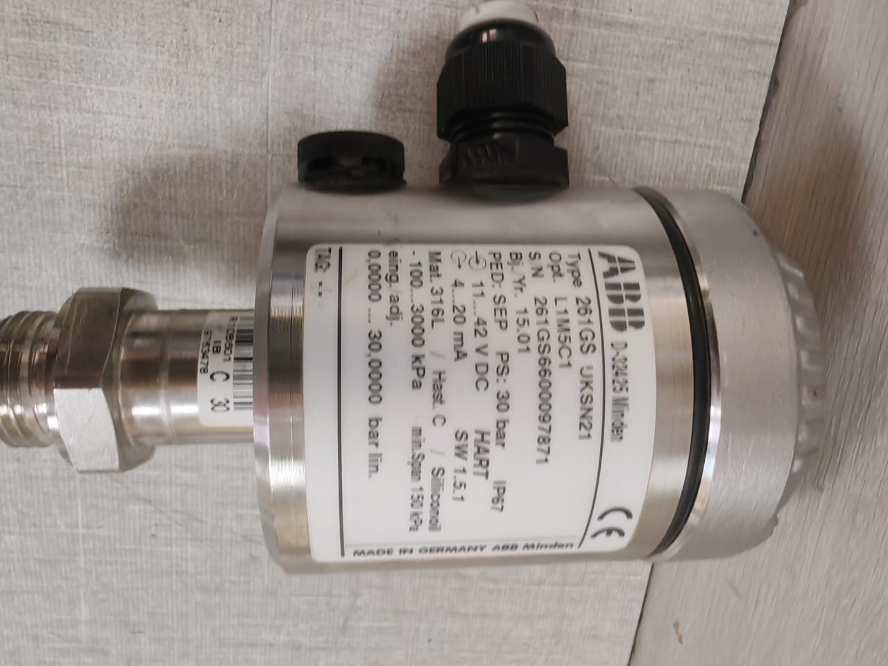 ABB UKSN21 ABB 261GS UKSN21 PRESSURE GAUGE PRESSURE TRANSMITTER 9