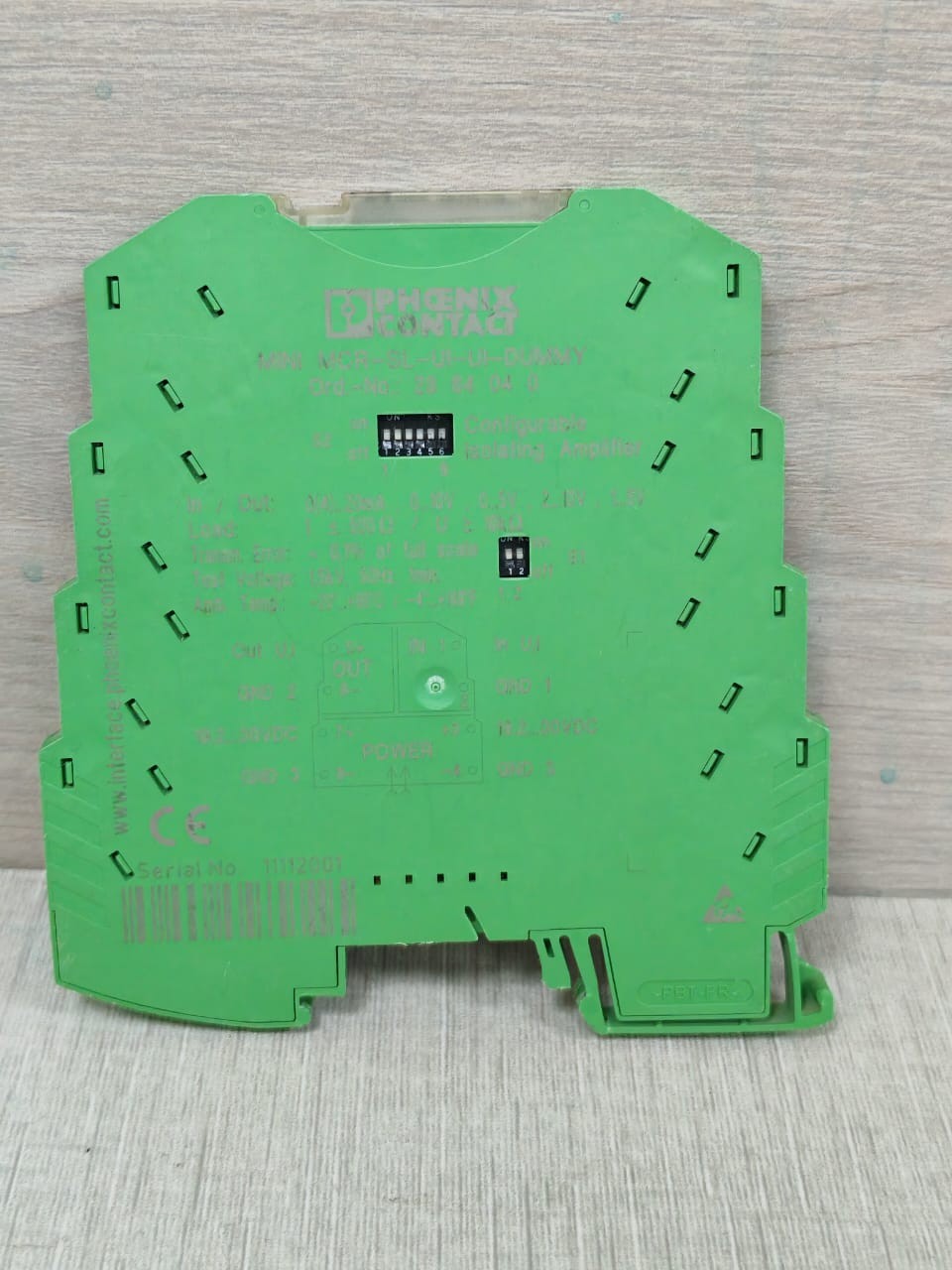 Phoenix Contact 2864040 PHOENIX CONTACT MINI MCR-SL-UI-UI-DUMMY 2864040 CONFIGURABLE ISOLATION AMPLIFIER 8
