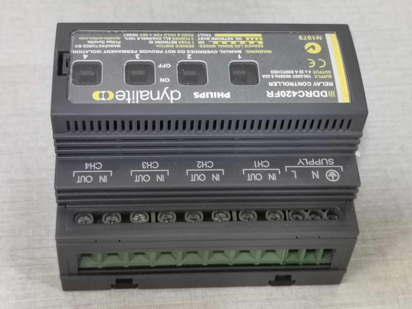 Philips DDRC420FR Philips Dynalite DDRC420FR Relay Controller 100-240V 0.25A 3