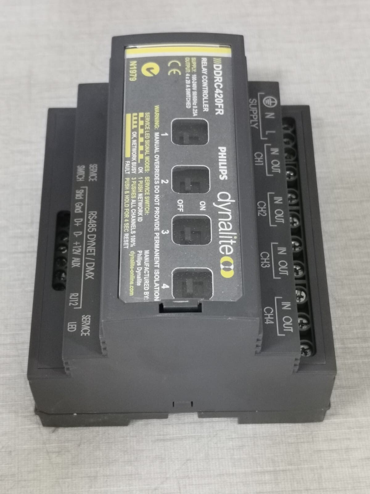 Philips DDRC420FR Philips Dynalite DDRC420FR Relay Controller 100-240V 0.25A 5