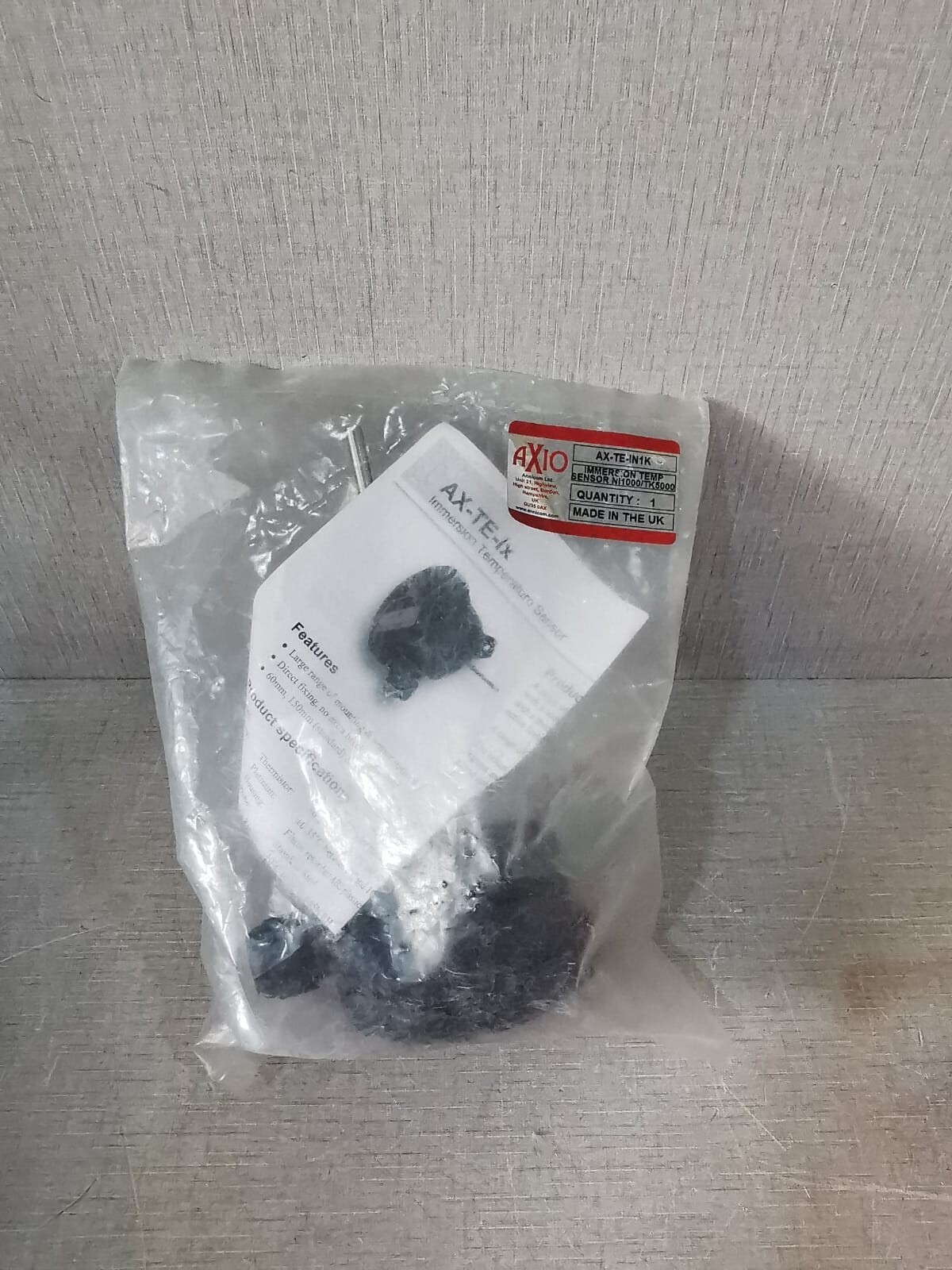 AXIO NI1000/TK5000 AXIO AX-TE-IN1K IMMERSION TEMPERATURE SENSOR NI1000/TK5000 9