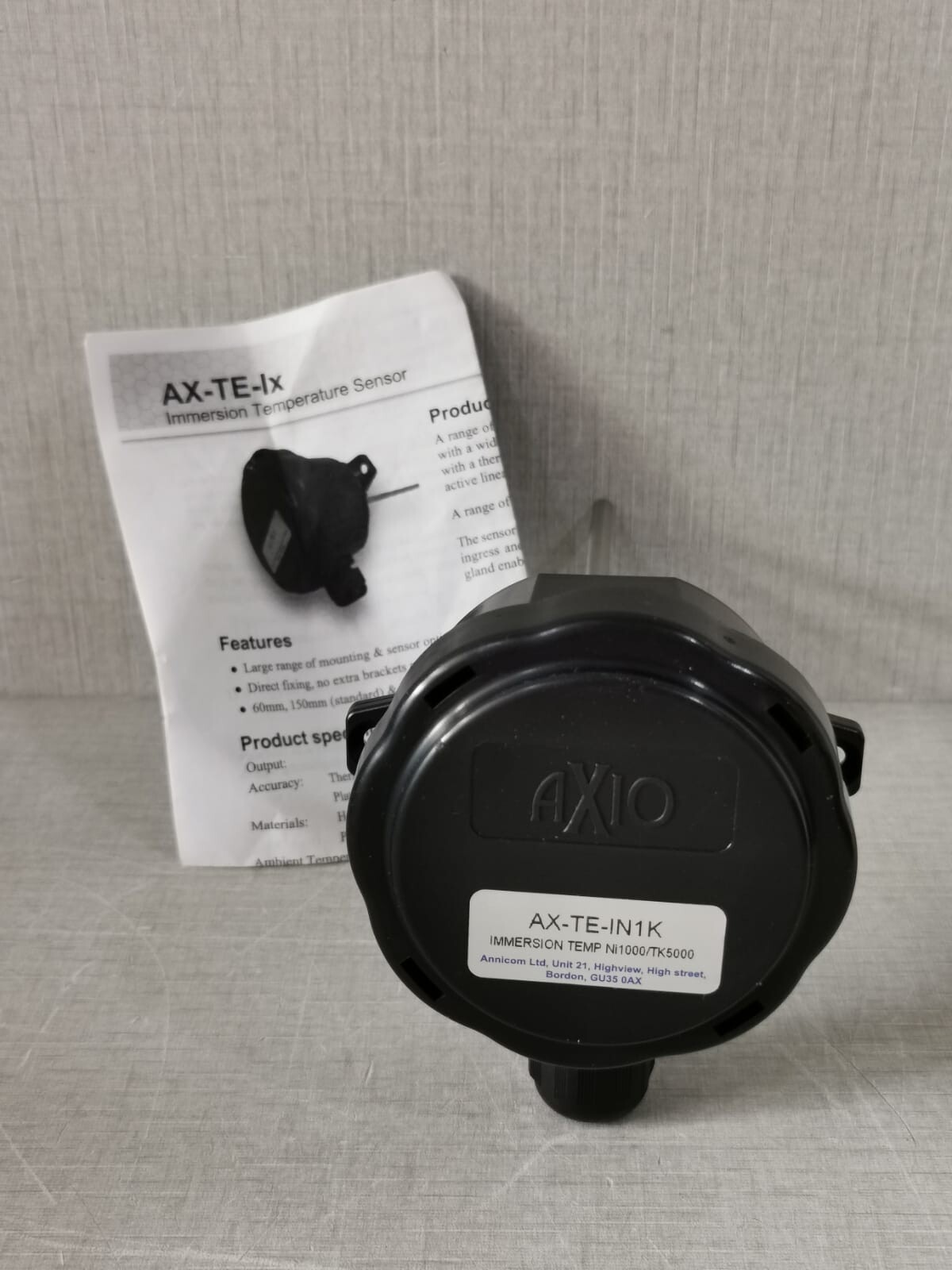 AXIO NI1000/TK5000 AXIO AX-TE-IN1K IMMERSION TEMPERATURE SENSOR NI1000/TK5000 10
