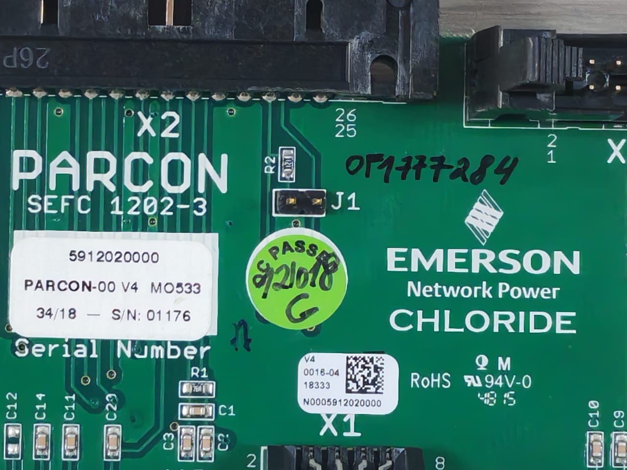 Emerson SEFC-1202 Emerson Chloride Parcon SEFC 1202-3 Pcb Board 5912020000 Parcon-00 V4 MO533 2