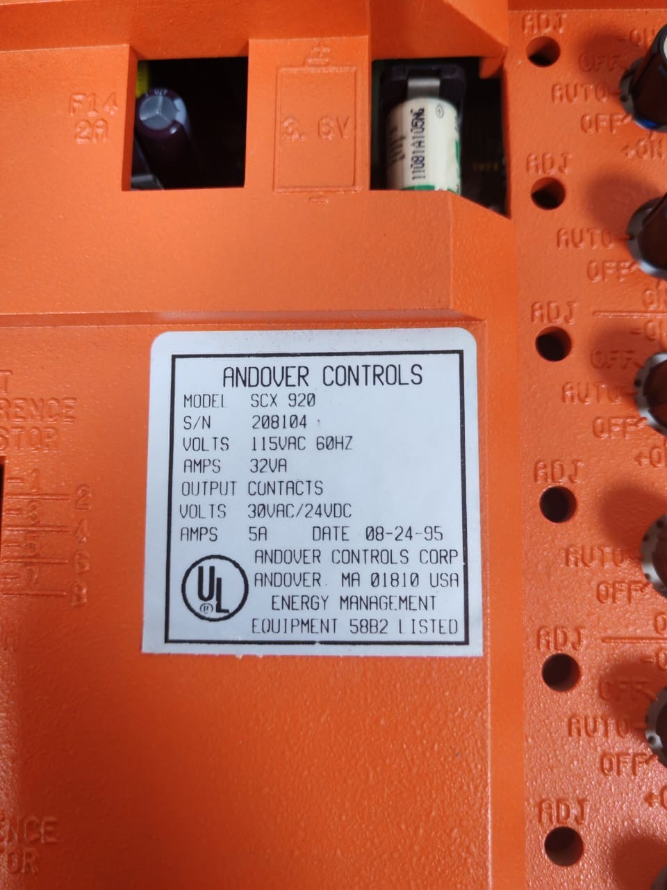 INFINITY SCX-920-115 INFINITY ANDOVER CONTROL SCX 920 115 VAC 60HZ 6