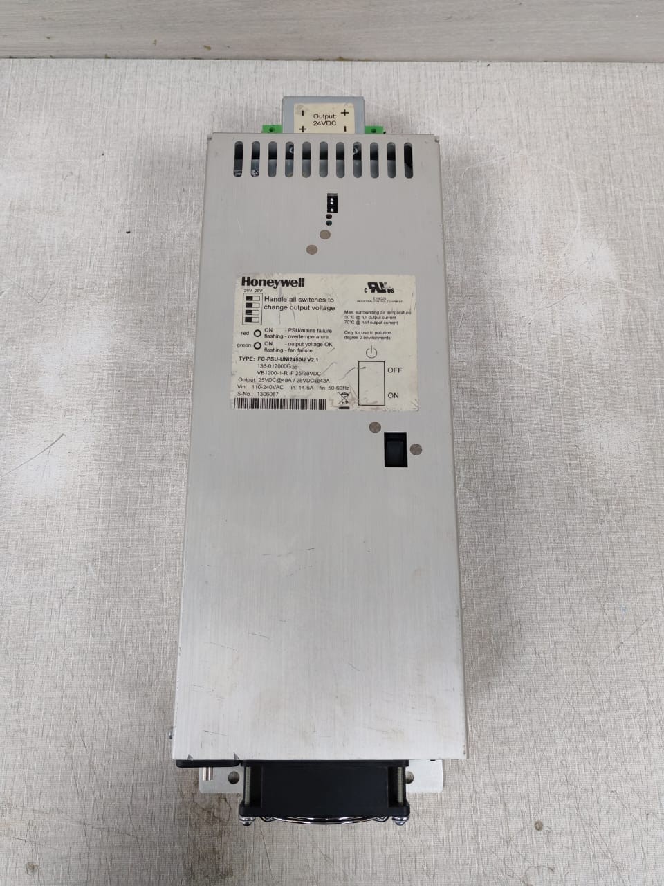 Honeywell UNI2450U HONEYWELL FC-PSU-UNI2450U V2.1 INDUSTRIAL POWER SUPPLY 25/28VDC 6