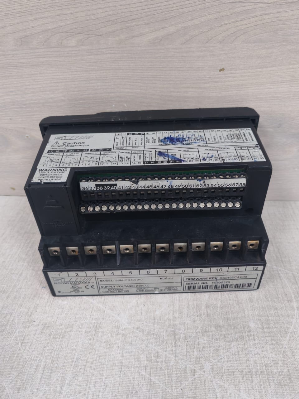 GE PD-520-240 GE MM2 SMMII-PD-520-240 F/W:63E492C4.000 240 VAC MOTOR MANAGER II TRY & TESTED 7
