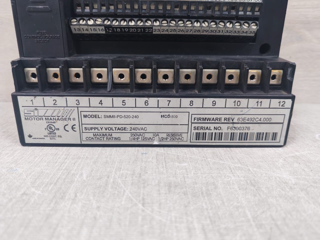 GE PD-520-240 GE MM2 SMMII-PD-520-240 F/W:63E492C4.000 240 VAC MOTOR MANAGER II TRY & TESTED 8