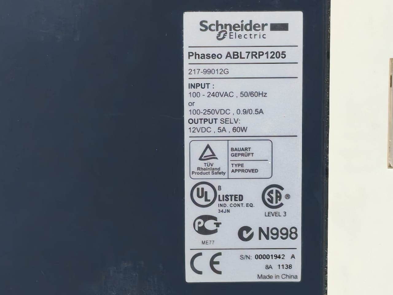 Schneider Electric RP1205 Schneider Electric ABL7 RP1205 Regulated Switching Power Supply 4