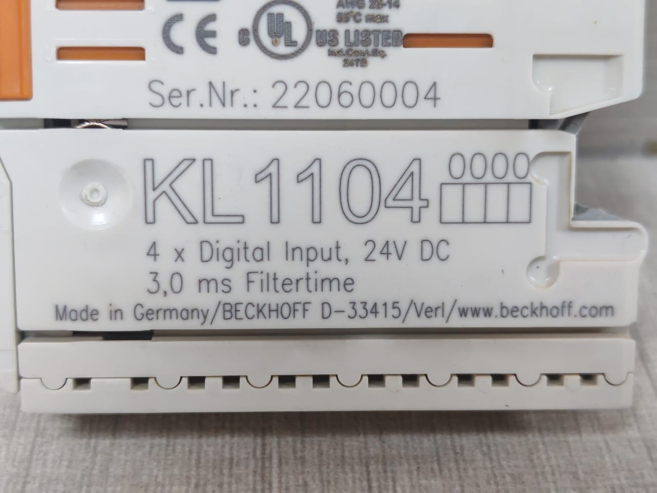Beckhoff KL1104 BECKHOFF KL1104 4X DIGITAL INPUT 24VDC 5