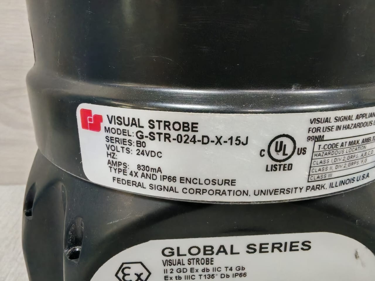 Federal Signal STR-024-D-X-15J FEDERAL SIGNAL G-STR-024-D-X-15J VISUAL STROBE 24VDC - WITH DIRTY BOX 9