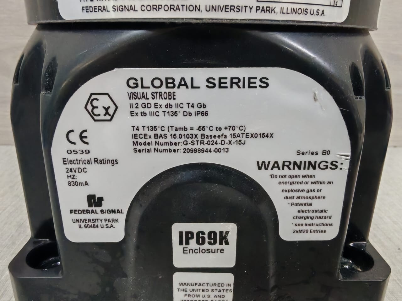 Federal Signal STR-024-D-X-15J FEDERAL SIGNAL G-STR-024-D-X-15J VISUAL STROBE 24VDC - WITH DIRTY BOX 10