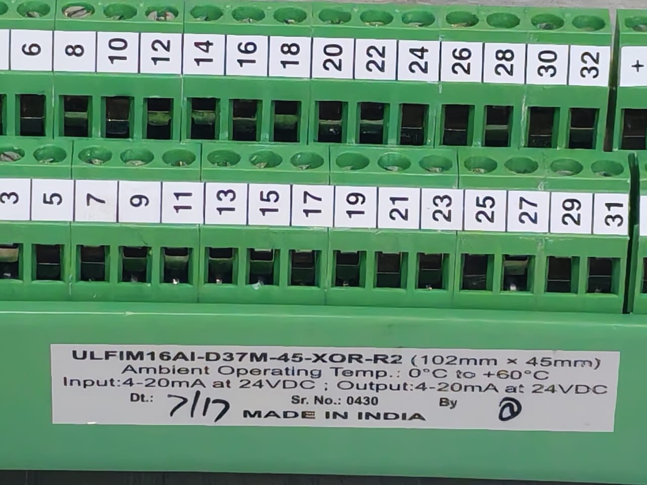 UL GROUP ULFIM16AI-D37M-45-XOR-R2 UL Group ULFIM16AI-D37M-45-XOR-R2 Input Relay 2