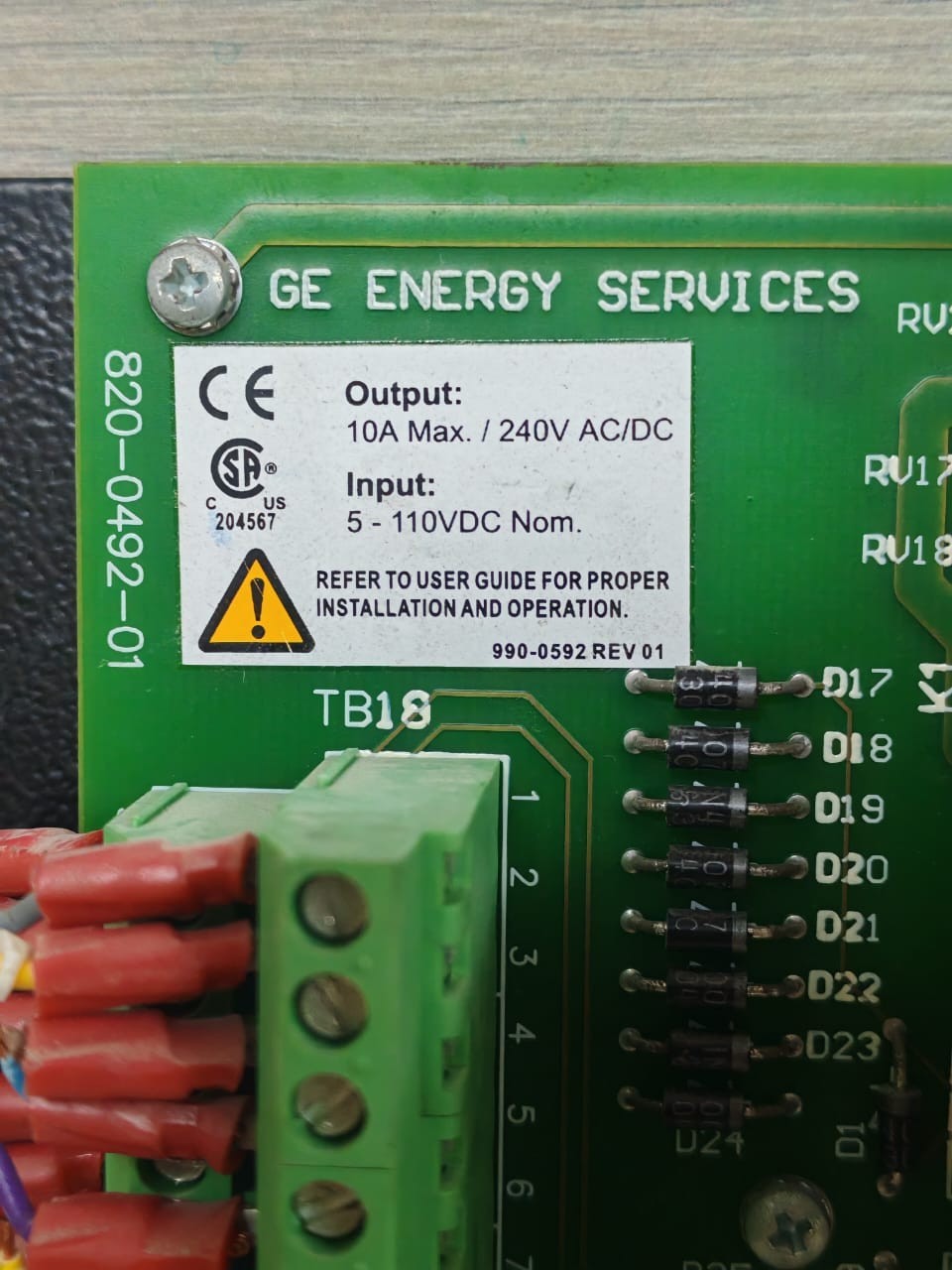 GE 820-0492-01 GE ENERGY SERVICES 820-0492-01 PCB BOARD 4