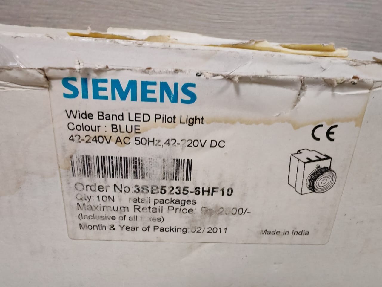 Siemens BOX-10 SIEMENS 3SB5235-6HF10 BLUE BROADBAND LED PILOT LIGHT (1 BOX 10 PCS) 8