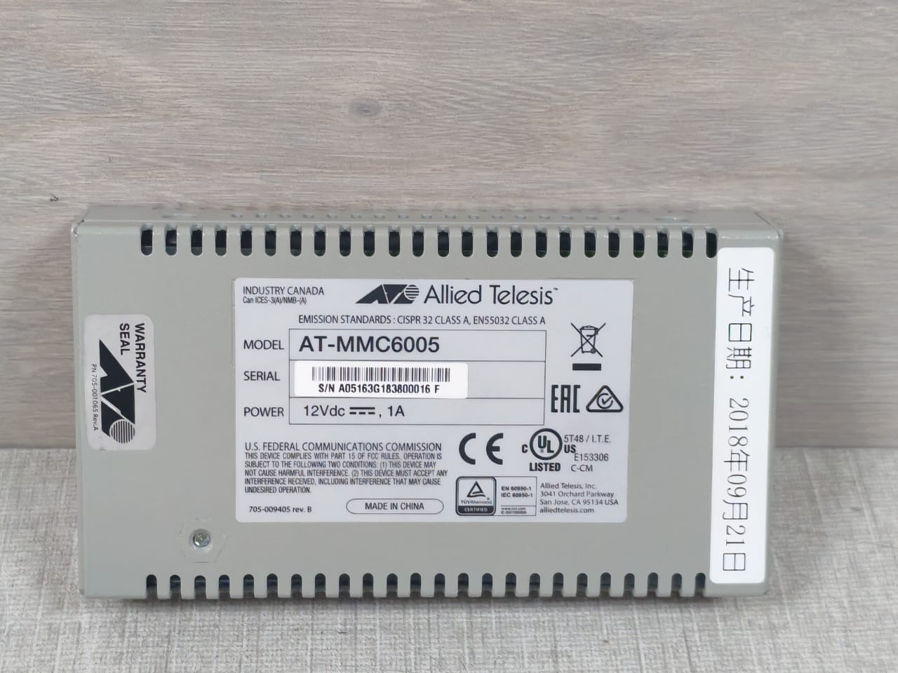 Allied Telesis MMC6005 Allied Telesis AT-MMC6005 Media Converter - No Adapter & 4