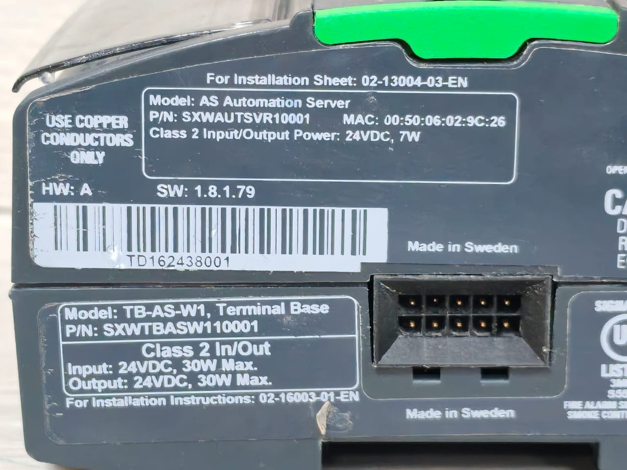 Schneider Electric SXWAUTSVR10001 Schneider Electric AS Automation Server SXWAUTSVR10001 with TB-AS-W1 Terminal 3