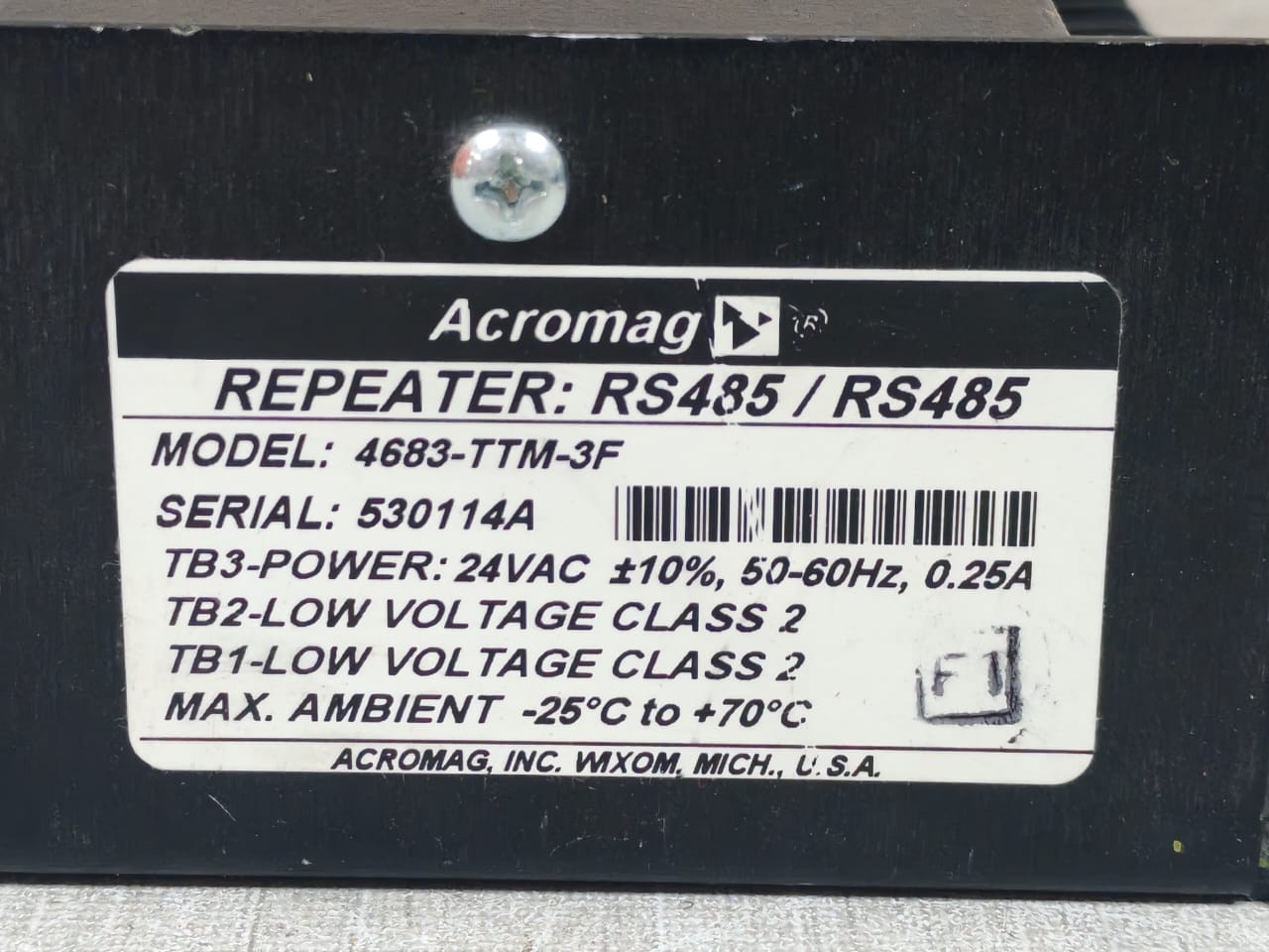 Acromag RS485 Acromag 4683-TTM-3F RS485 / RS485 Bus Repeater 24Vac 2