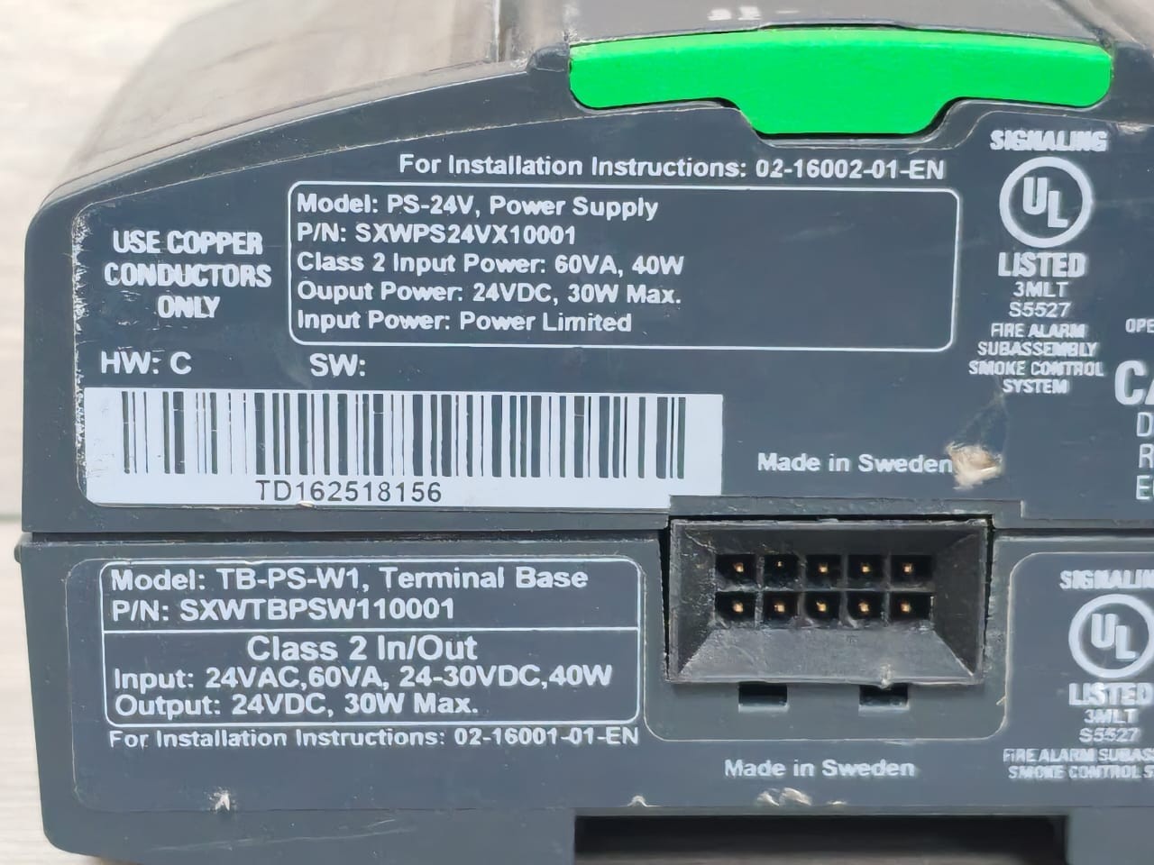 Schneider Electric PS-24V Schneider Electric PS-24V Power Supply SXWPS24VX10001 with TB-PS-W1 Terminal Base 3