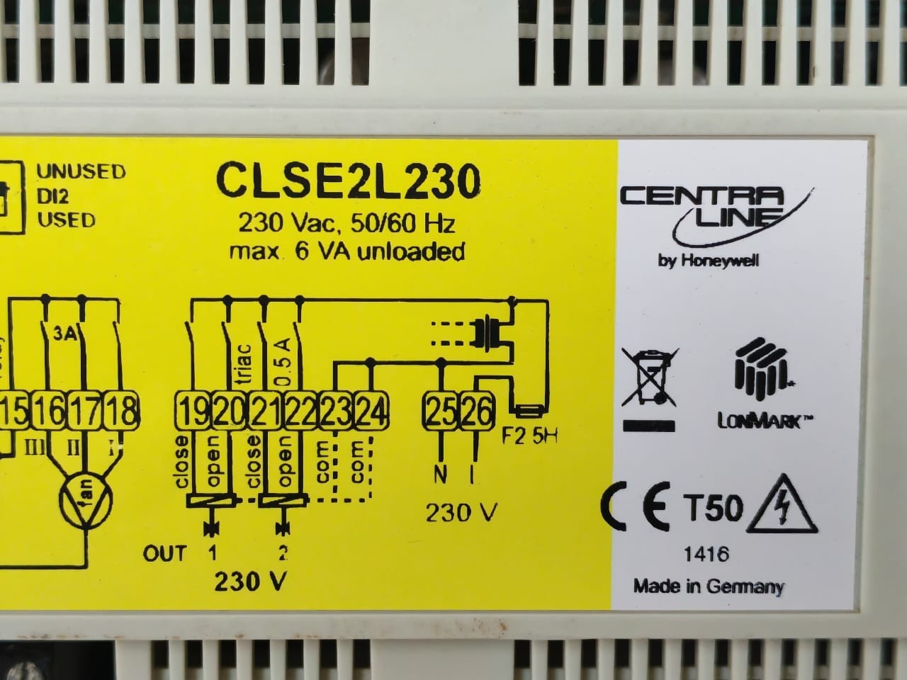Honeywell VAC-50 CentraLine by Honeywell CLSE2L230 Controller 230 Vac 50/60Hz 2