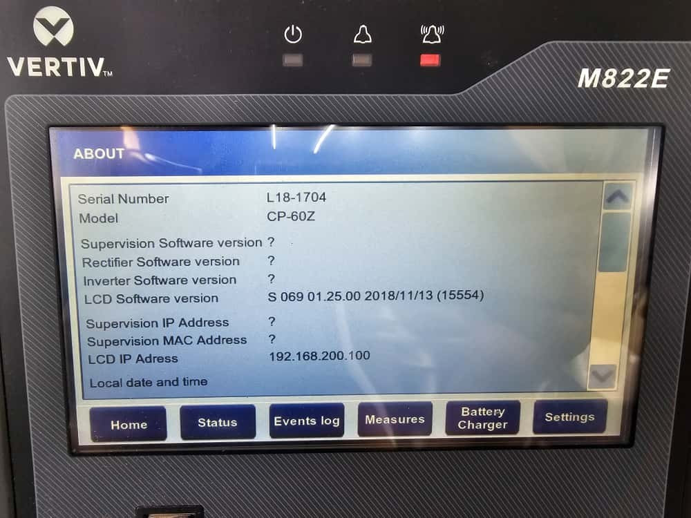VERTIV M822E COLOR TOUCH SCREEN TFT 7" CP-60Z PN: 5160300060 - UNKNOWN PASS