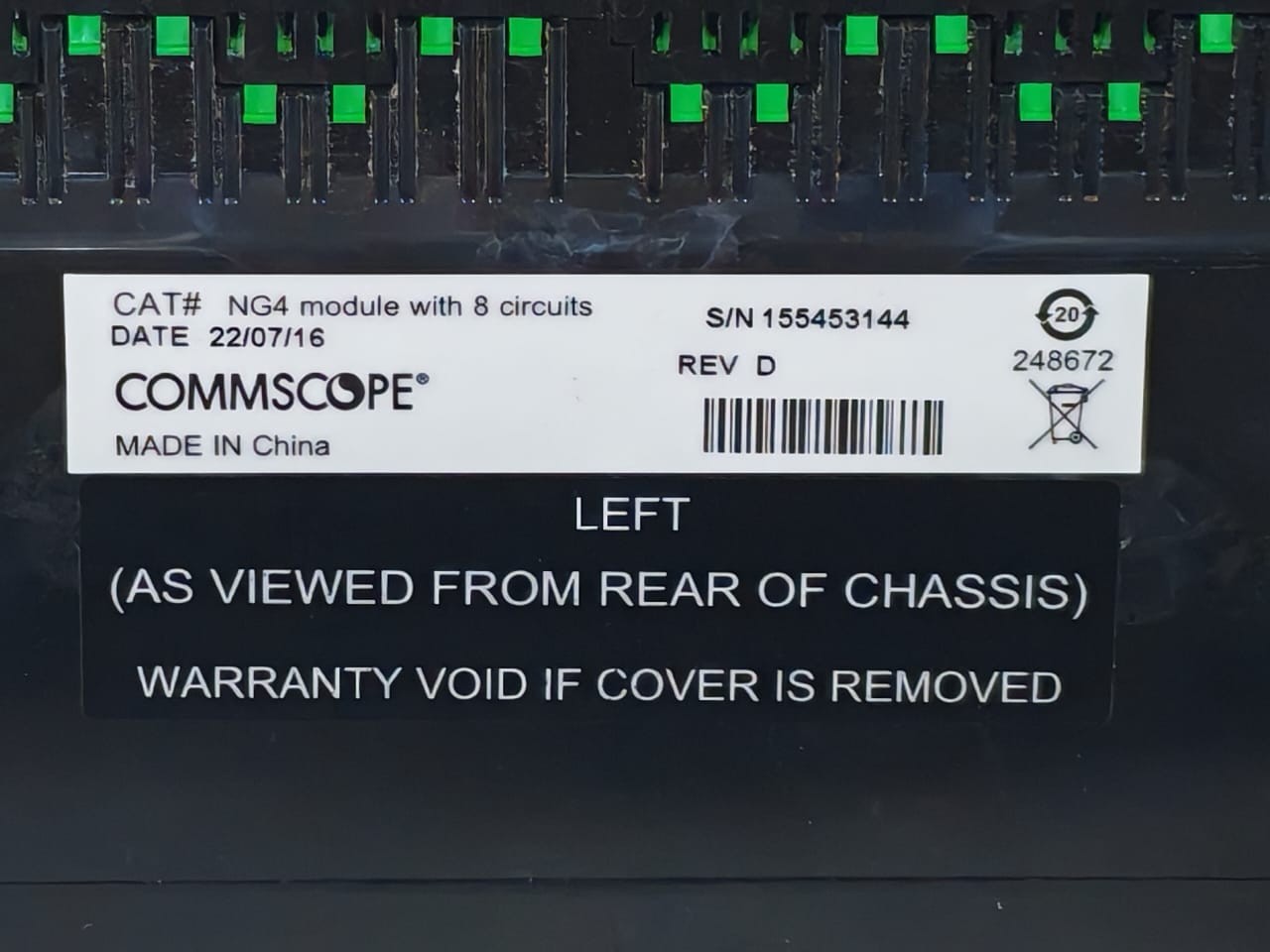 COMMSCOPE UK12 Commscope NG4-VWML8WDM1V2-UK12 NG4 8 Circuit Module 4