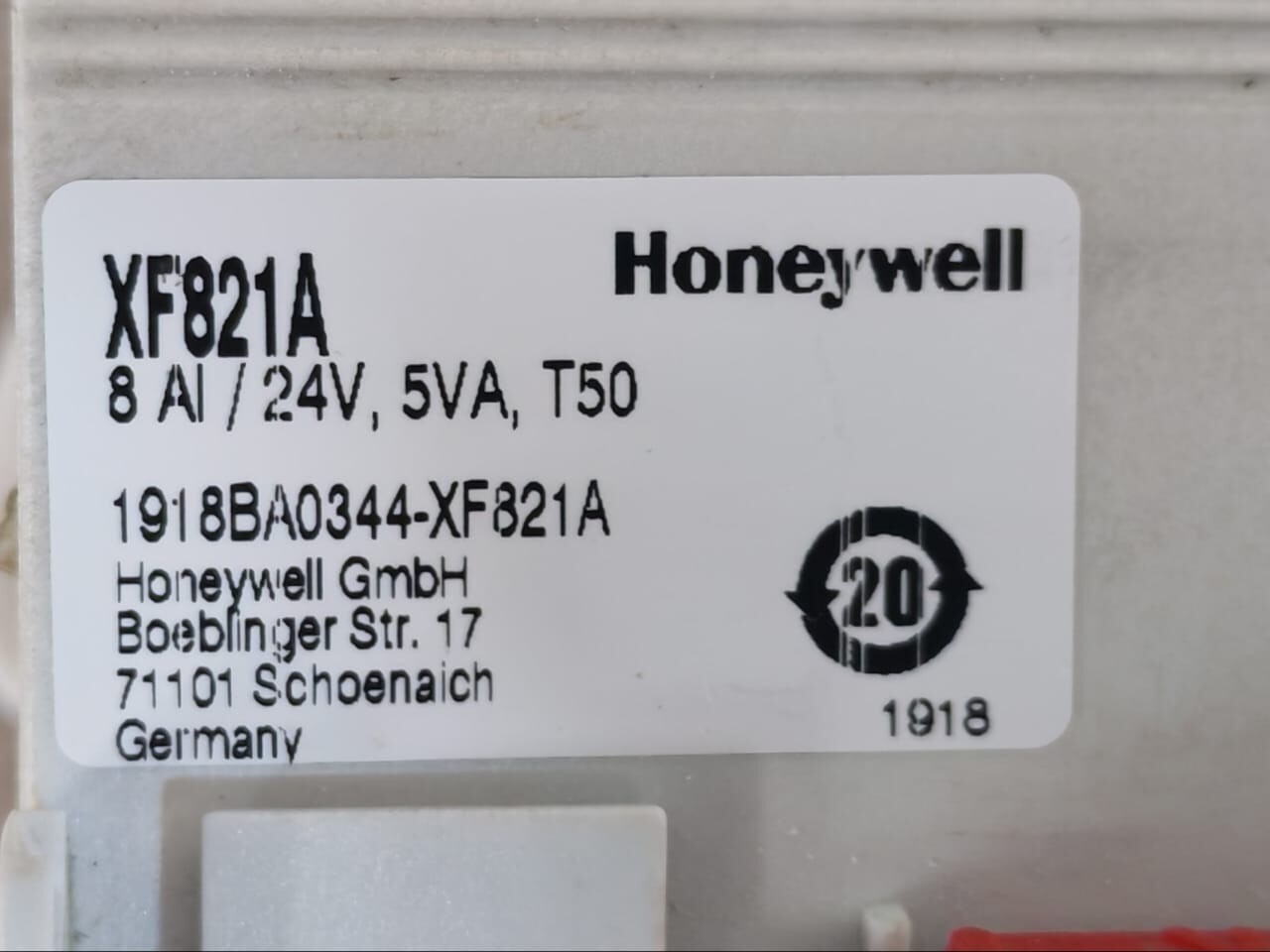 Honeywell XS821-22 Honeywell XF821A Pluggable Panel Bus Analog Input Module with BASE XS821-22 2