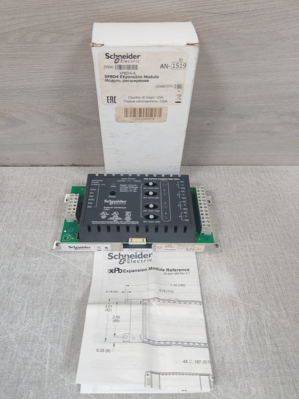 Schneider Electric XPBD4 SCHNEIDER ELECTRIC XPBD4 ANDOVER CONTINUUM EXPANSION MODULE 2