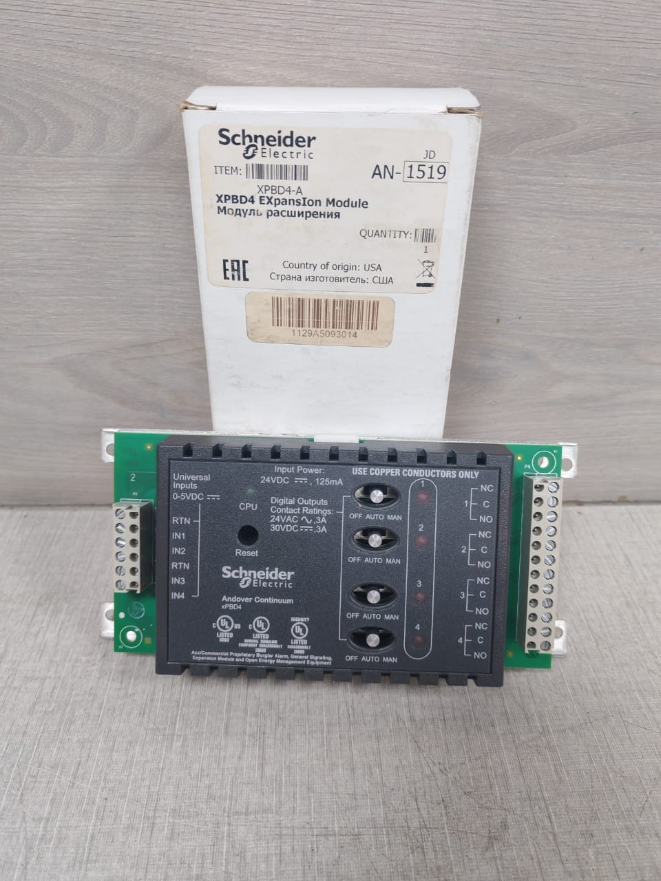 Schneider Electric XPBD4 SCHNEIDER ELECTRIC XPBD4 ANDOVER CONTINUUM EXPANSION MODULE 3