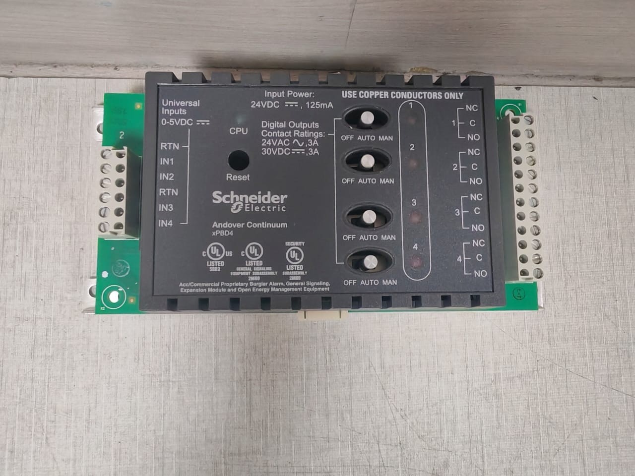 Schneider Electric XPBD4 SCHNEIDER ELECTRIC XPBD4 ANDOVER CONTINUUM EXPANSION MODULE 8