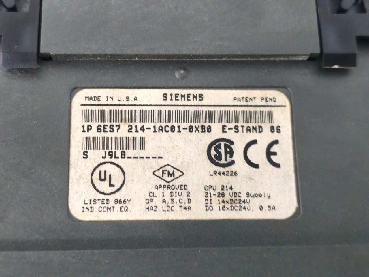 Siemens CPU-214 SIEMENS SIMATIC S7-200 CPU 214 6ES7 214-1AC01-0XB0 COMPACT UNIT E-STAND 06 9