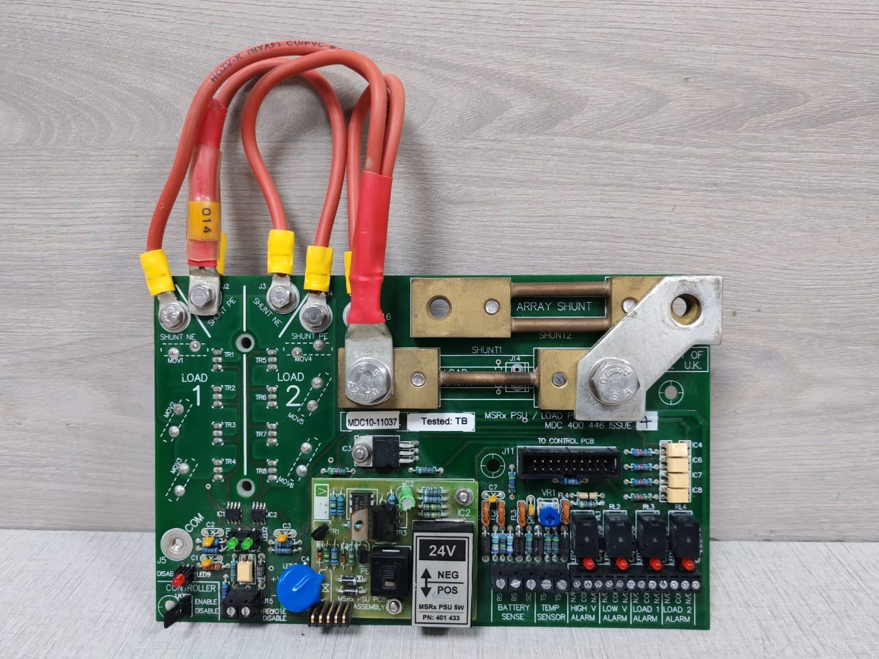 MSRx MDC-400-446 MSRx PSU / Load PCB Assembly MDC 400 446 Issue 4 2