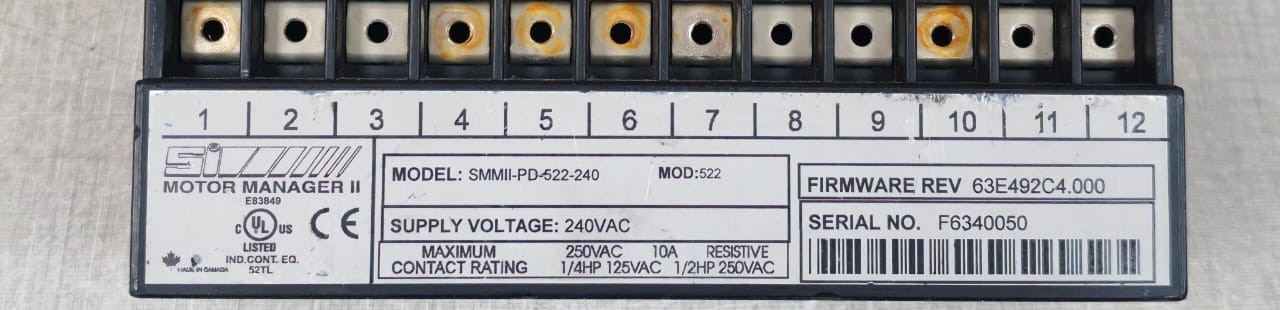 GE PD-522-240 GE MM2 SMMII-PD-522-240 F/W:63E492C4.000 240 VAC MOTOR MANAGER II - TRIAL 9